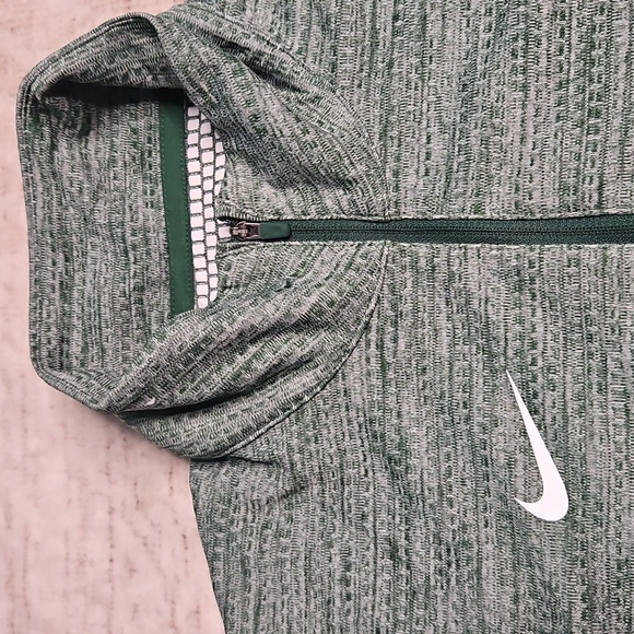 Nike Women's Dri-fit Heather Green Half-Zip Pullover - Picture 2 of 10